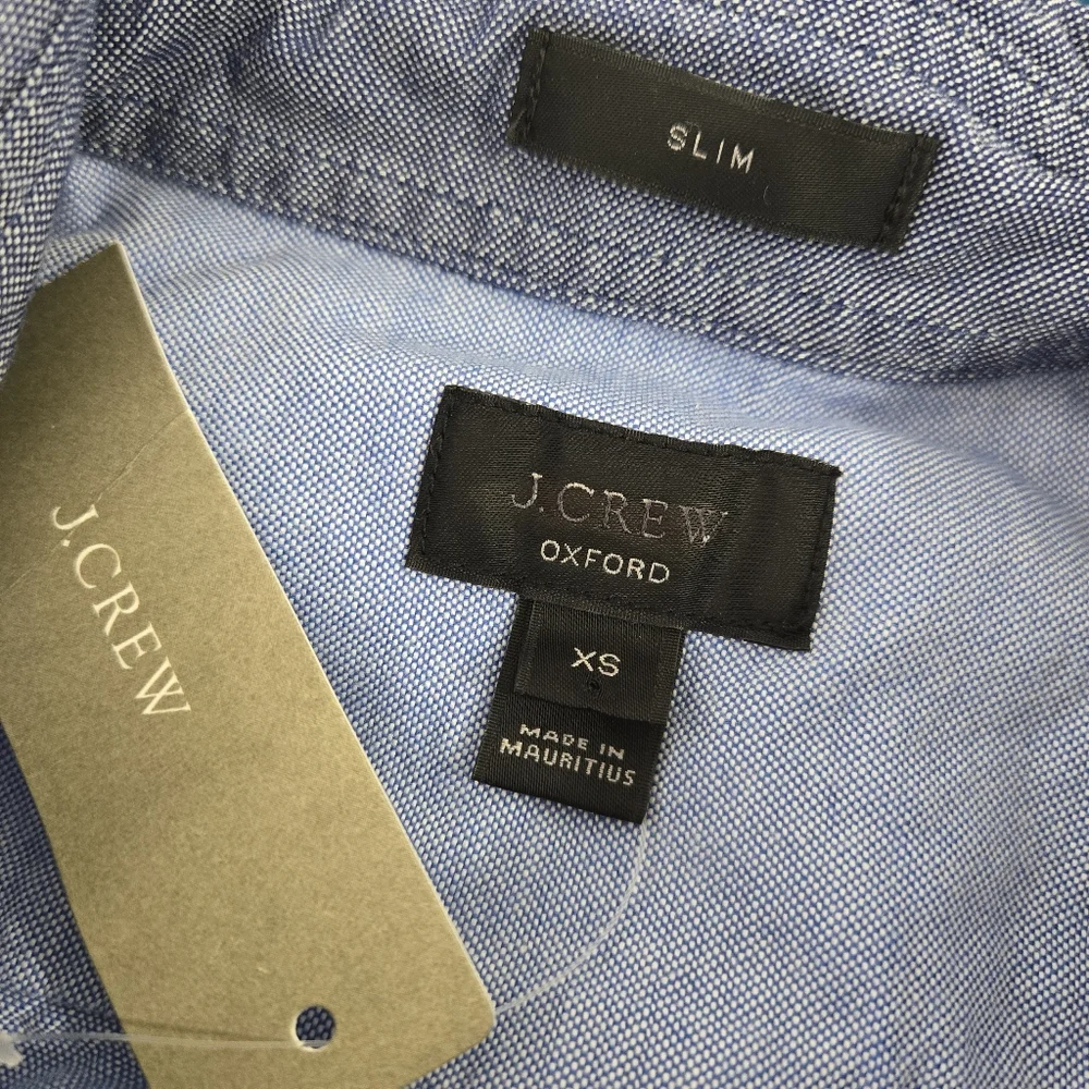 J.CREW Mens‎ Blue Colorblock Oxford Slim Button-Down Shirt XS NWT